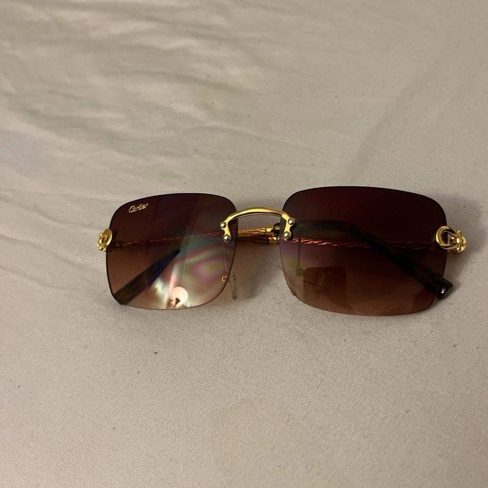 Cartier Brown and Gold Sunglasses (authentic)